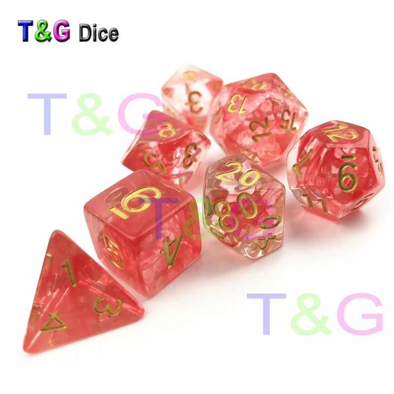 T& G крутые кости набор удивительный эффект туманности DND 7 шт d4-d20 с мешком из органзы как рождественский подарок
