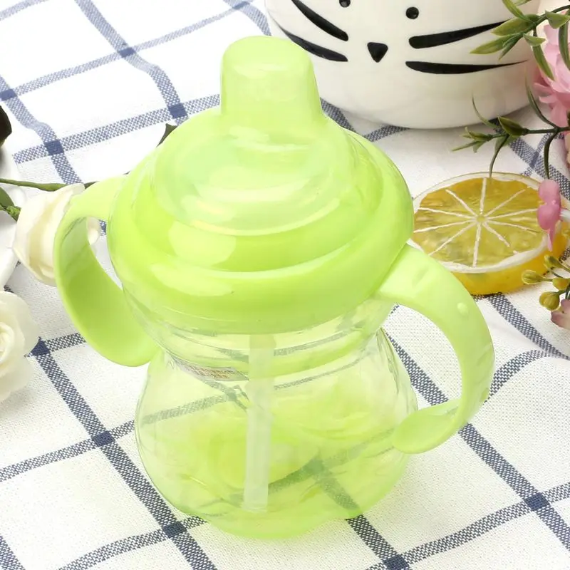 Детская бутылочка 260 мл молока воды Поильник узнать Пейте обучение ручка ниппель безопасный