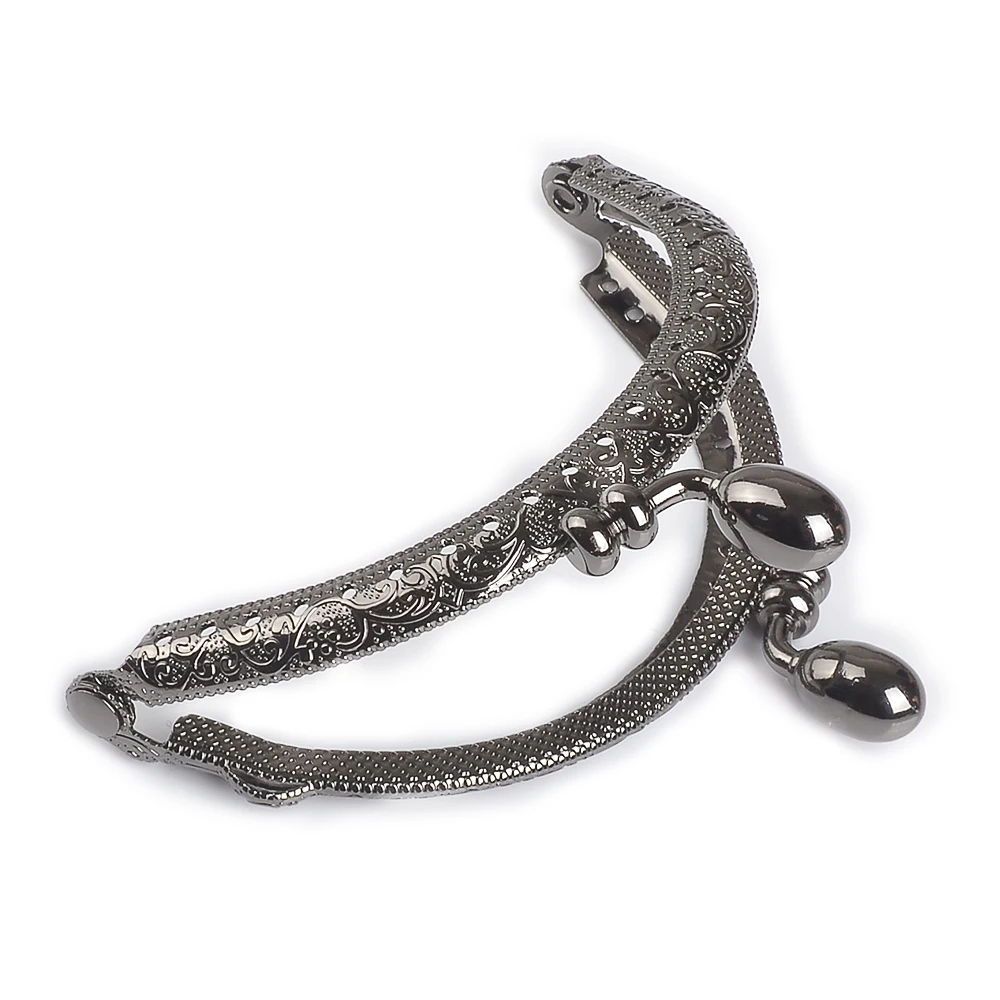 8.5cm Retro Round Metal Purse Frame Handle for Clutch Bag Coin Kiss Clasp Lock Antique Bronze Hardware Bag Accessory