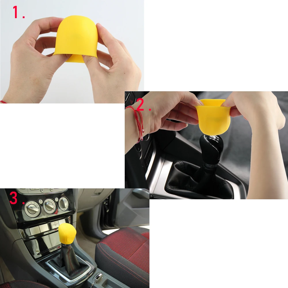 

1Pc Silicone MT Car Shift Gear Knob Handbrake Cover for Ford Focus 2 3 4 Fiesta Kuga 2 Escape Gear Head Protective Collar Case