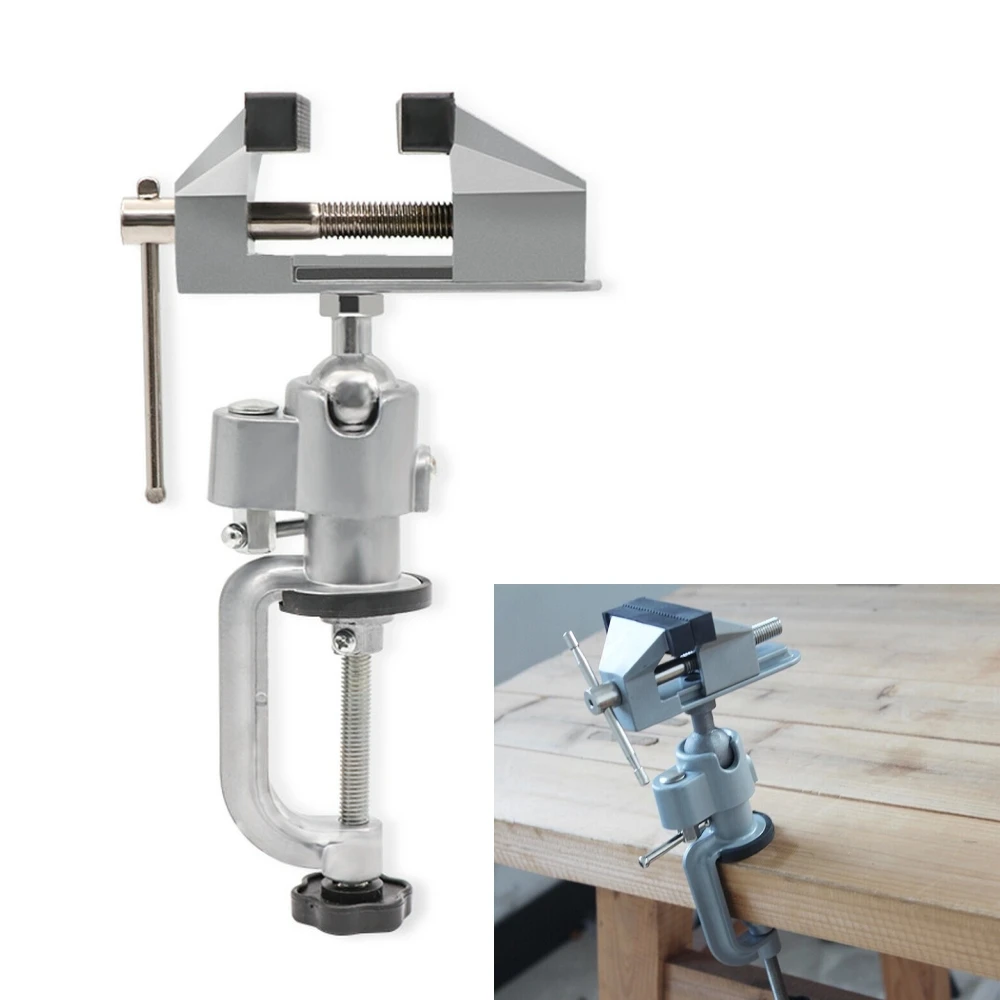 2 in 1 Table Vise Bench Vice Die-cast Aluminium Alloy 360 Degree Rotating Universal Multinational Mini Precise Clamp | Инструменты