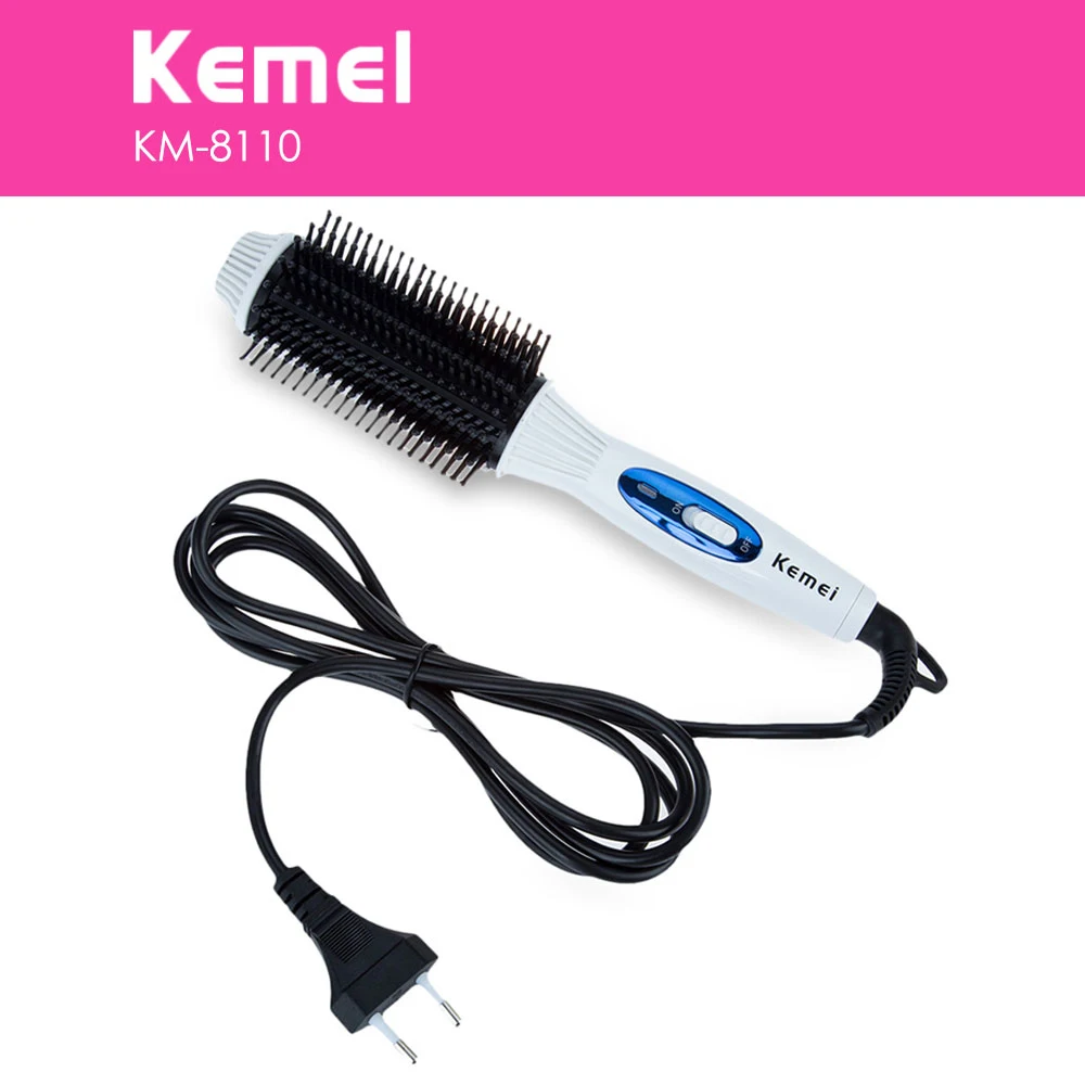 Kemei KM 8110 3 IN1 выпрямления утюги прямые Керамика вращающихся гребень Электрический