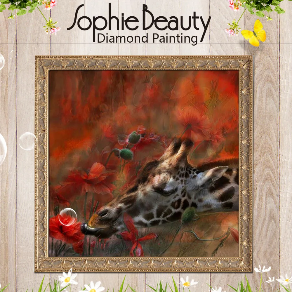Sophie Beauty 3D Алмазная вышивка Животные Жираф узор мозаика Сделай Сам Вышивка