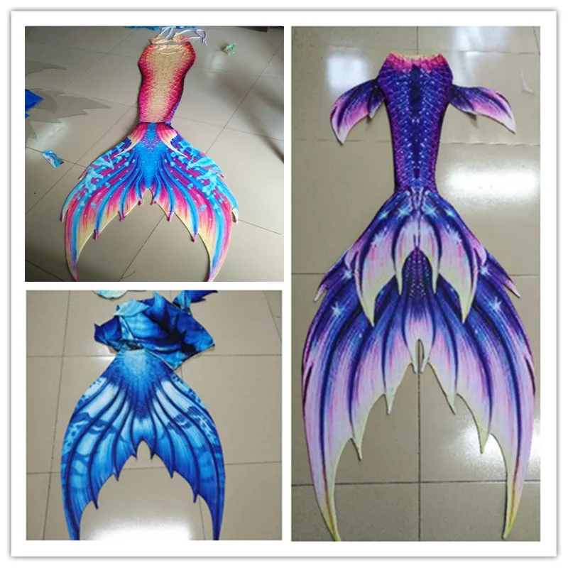 

3 piece Bikinis Set Swimmable Adults Mermaid Tails with monofin Kids Swimsuit Mermaid Tail Costume for Girls Swimming Cosplay