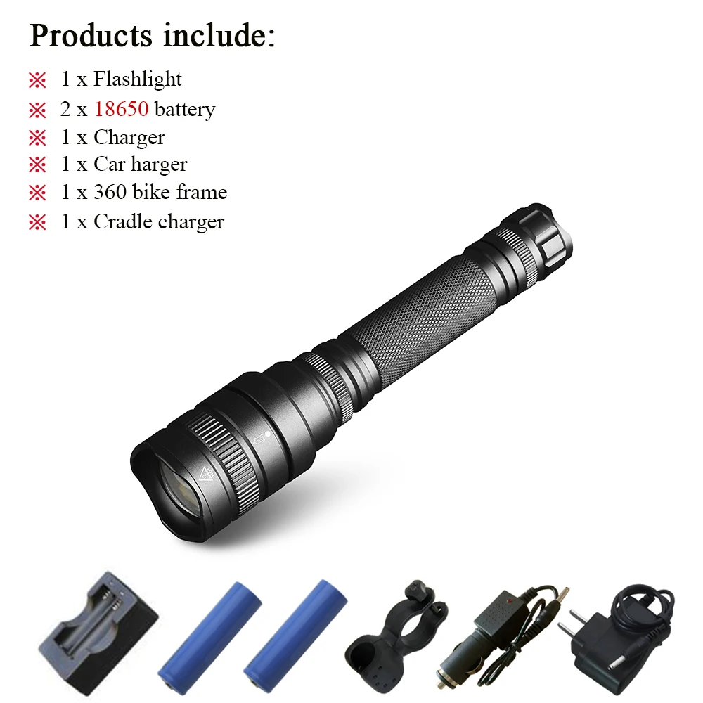 led Flashlight C Xhp50 прожектор охотничий фонарик xhp50 перезаряжаемая горелка с зумом мощный светодиодный фонарик 18650 для кемпинга светодиодный фонарь лампе фонарь e - Испускаемый цвет: led Flashlight C