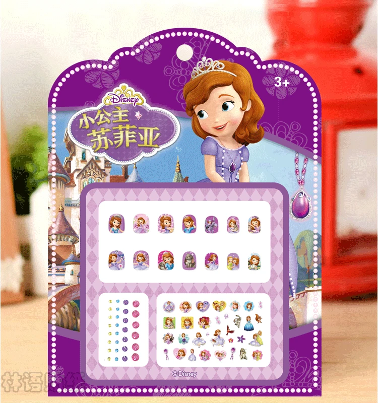Disney мультфильм детей наклейки для ногтей Эльза София дизайн ногтей Переводные картинки макияж притворяться, играть красота модная игрушка Косплей вечерние подарки для девочек