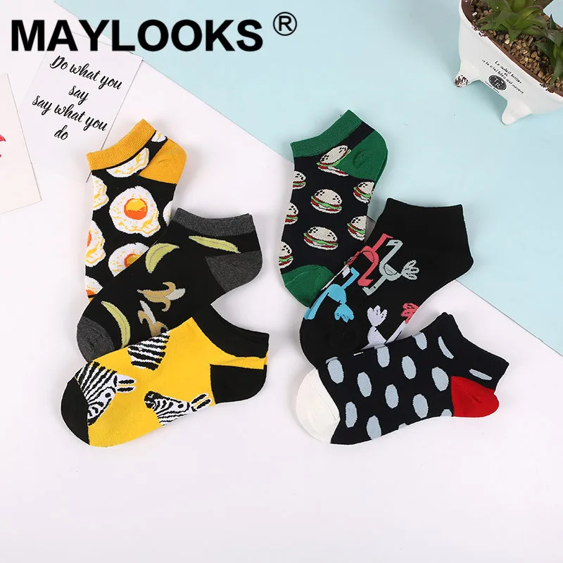 Maylooks корейский сезон весна лето новая волна женские короткие носки мультфильм животных Хлопок Леди