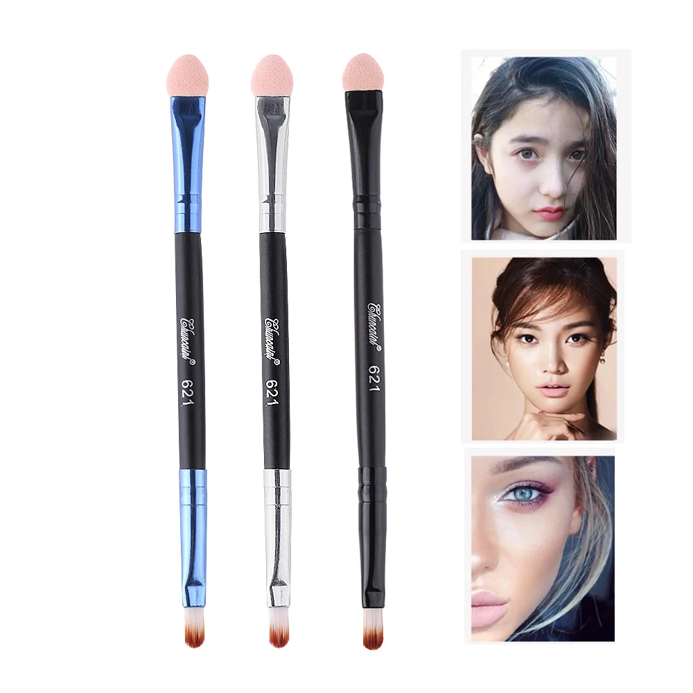 1 шт. косметические двухсторонние синтетические волосы тени для век кисти