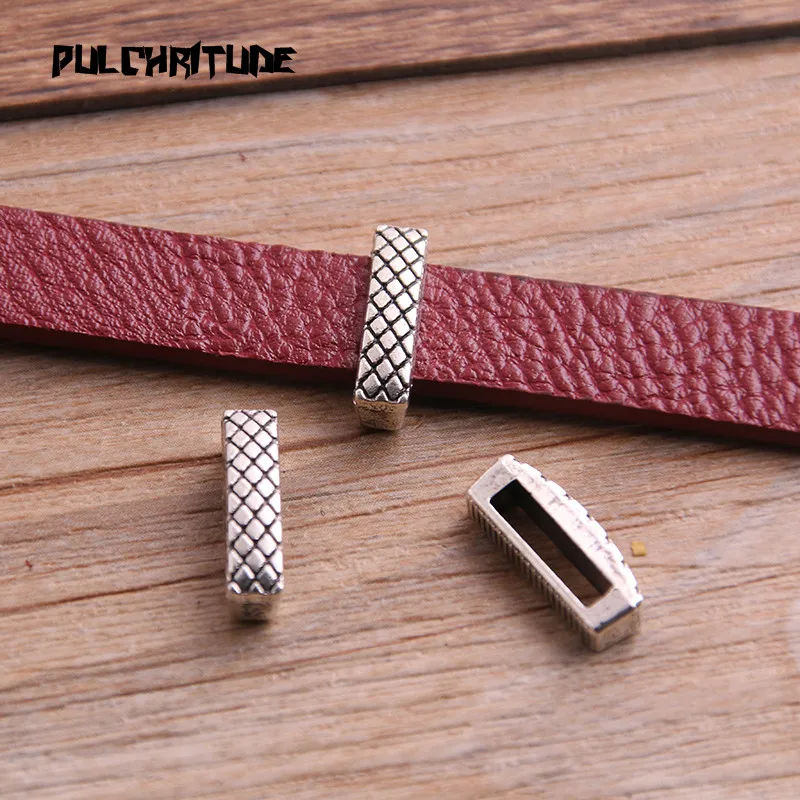 

20Pcs Two Color Slider Spacer Beads Carved Flower Hole 10*2.5mm Leather DIY Bracelet Making Accessorie