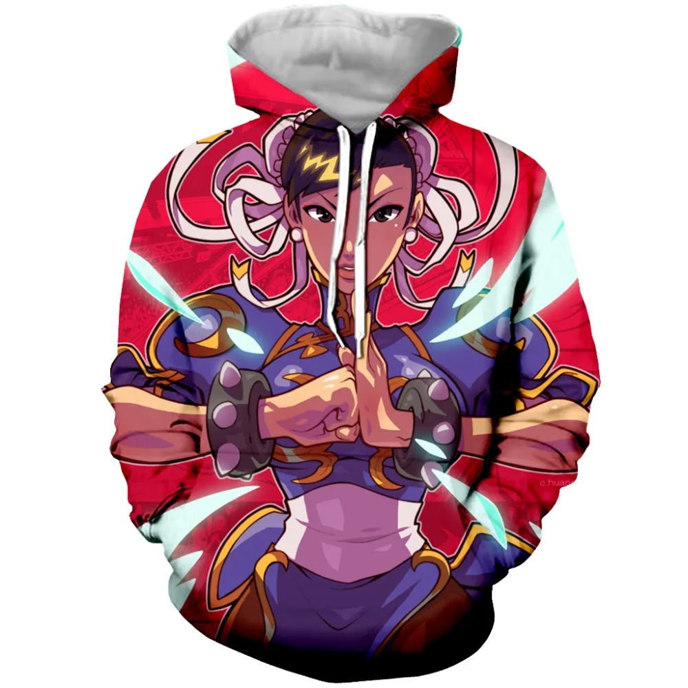 YX Girl 2018 новые модные толстовки с 3D принтом Chun Li для женщин и мужчин