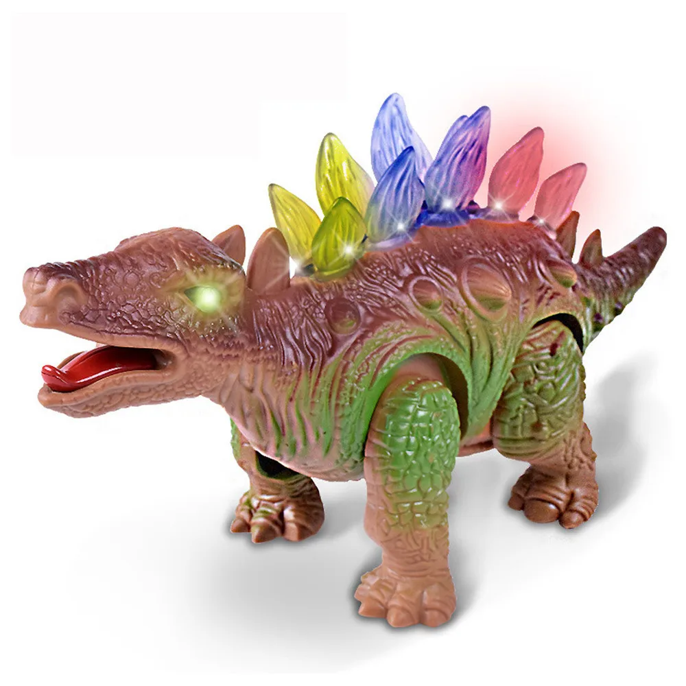 Многоцветный HIINST Dinosaur Electronic Walking Robot Roaring Interactive Toy Lights Sounds Real Movement Can Walk Forward And Roar JAN18 - Цвет: Многоцветный
