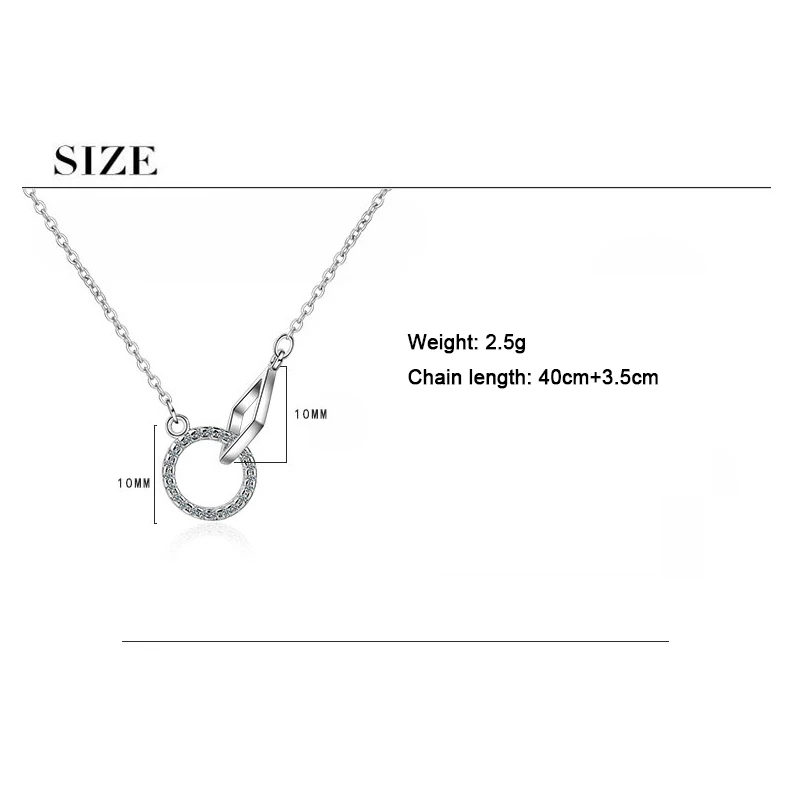 Подвеска из серебра 925 пробы с двумя кольцами|Ожерелья| |