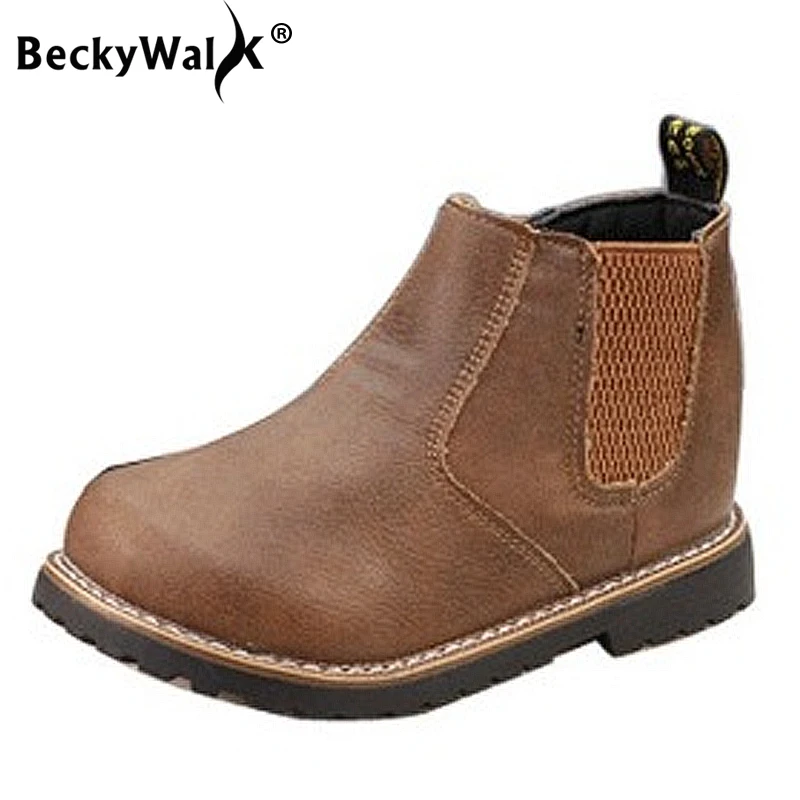 BeckyWalk/детская кожаная обувь зимние ботинки осенние детские Ботинки Martin для