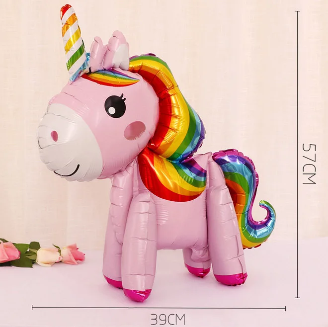 pink 3d unicorn Маленькие пони, фольгированные шары, 3d, сделай сам, единорог, шары, милая Радуга, единорог, стоячий шар, дети, день рождения, единорог, вечерние, Декор - Цвет: pink 3d unicorn