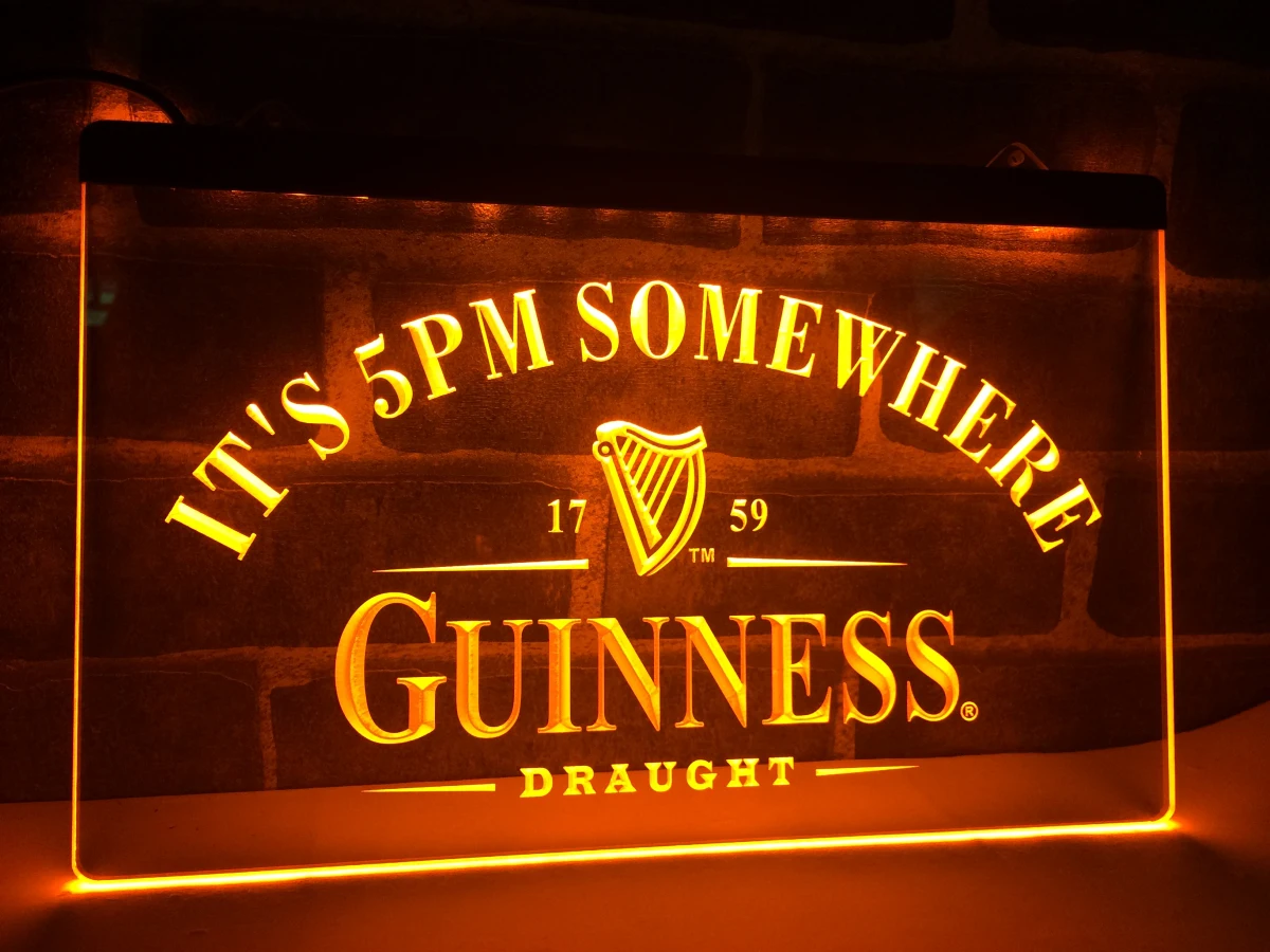 LA091- Guinness это 5 где-то бар светодиодный неоновый светильник знак для домашнего