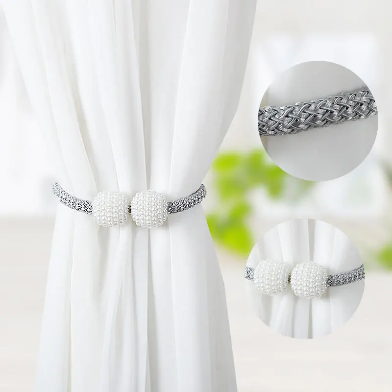 Fashion Pearl Magnetic Curtain Clip Curtain Holders Tieback Buckle Clips Hanging Ball Buckle Curtains Accessories Home Decor