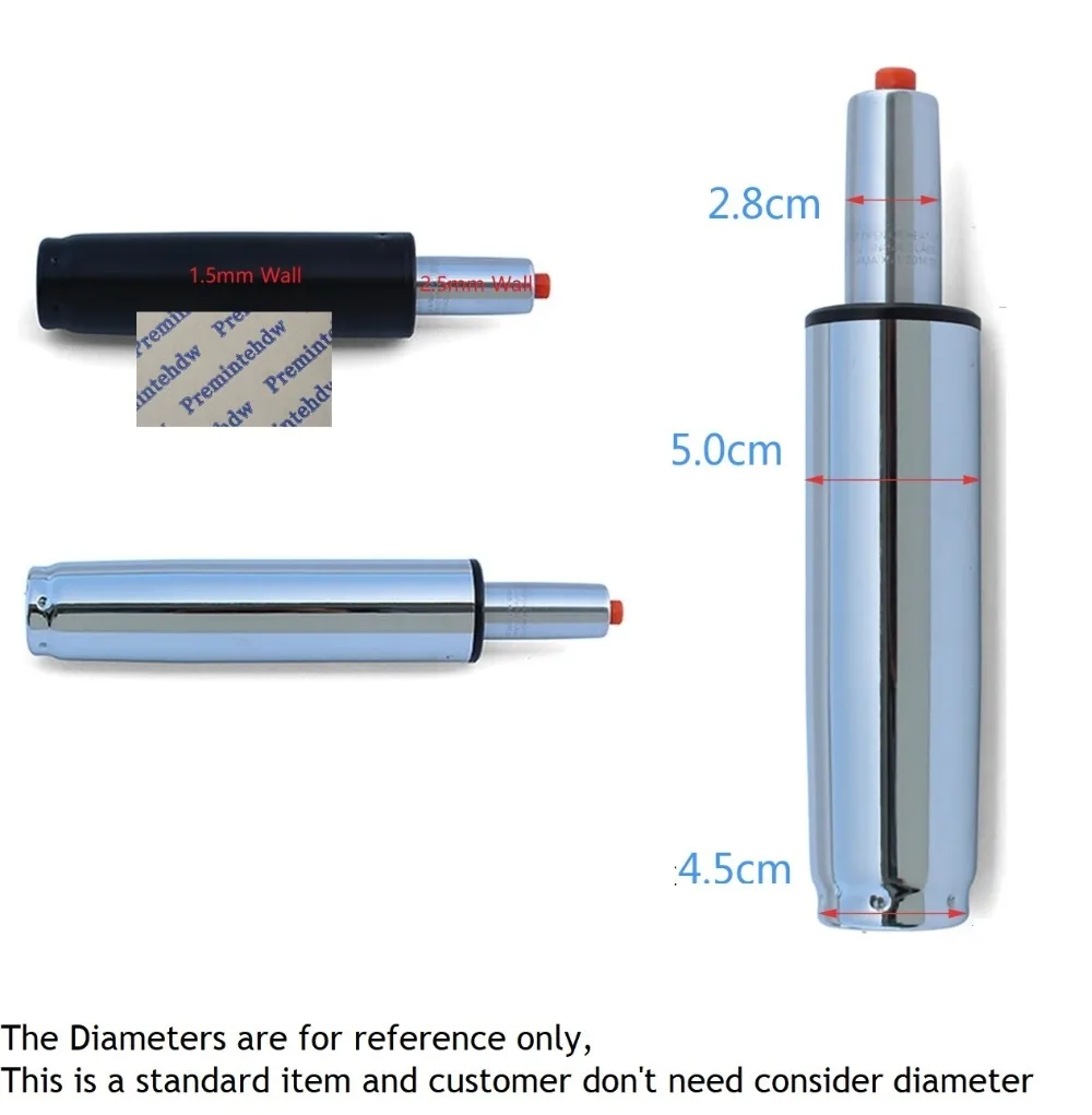 Gas Lift Cylinder Replacement Pneumatic Shock Lifting Stroke Office Chair Parts Black Silver