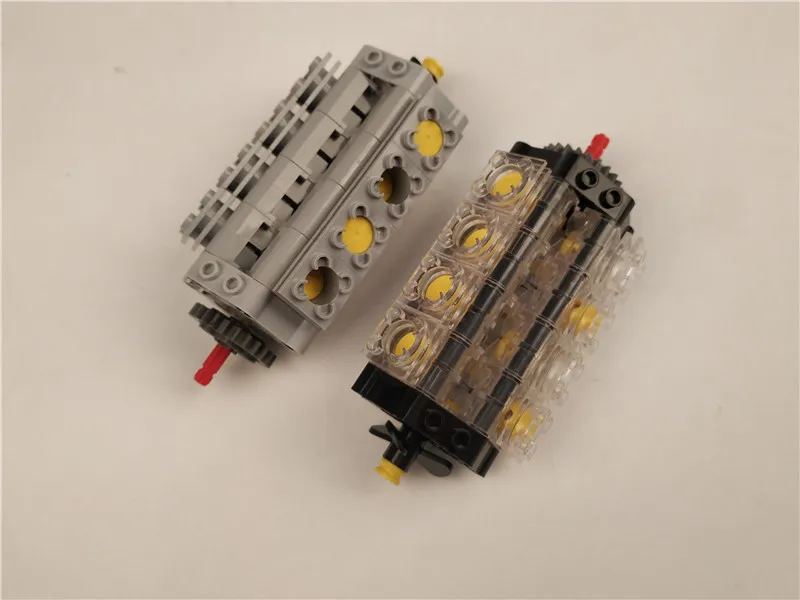 MOC кирпич V8 двигатель V8 прозрачный цилиндр двигателя Buliding блоки собранные объемные части совместимы с MOC Technic автомобили игрушки