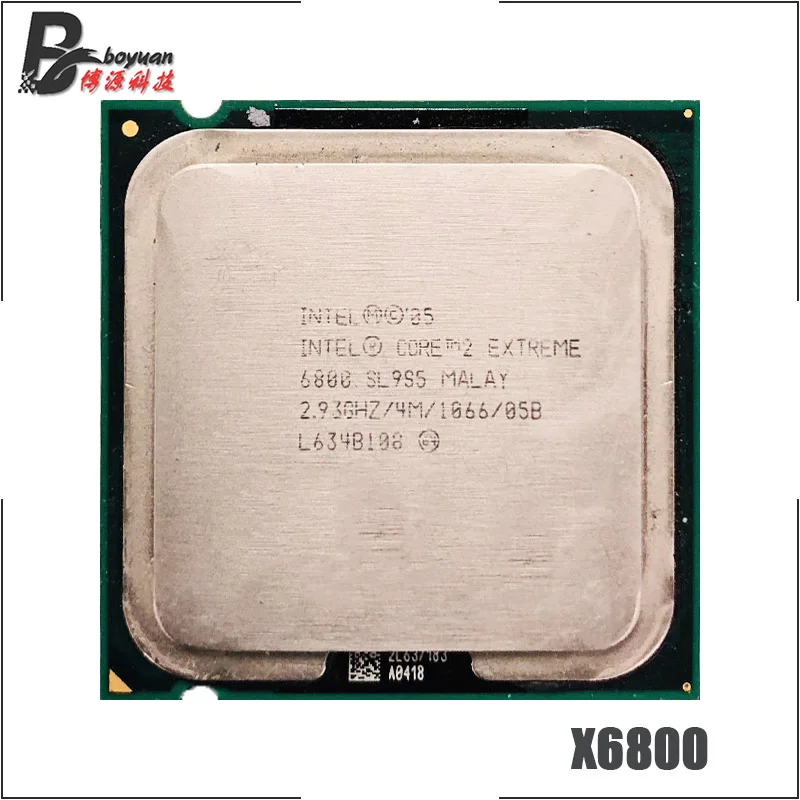 Процессор Intel Core 2 Extreme X6800 933 ГГц двухъядерный двухпоточный ЦПУ процессор 4 МБ 75 Вт
