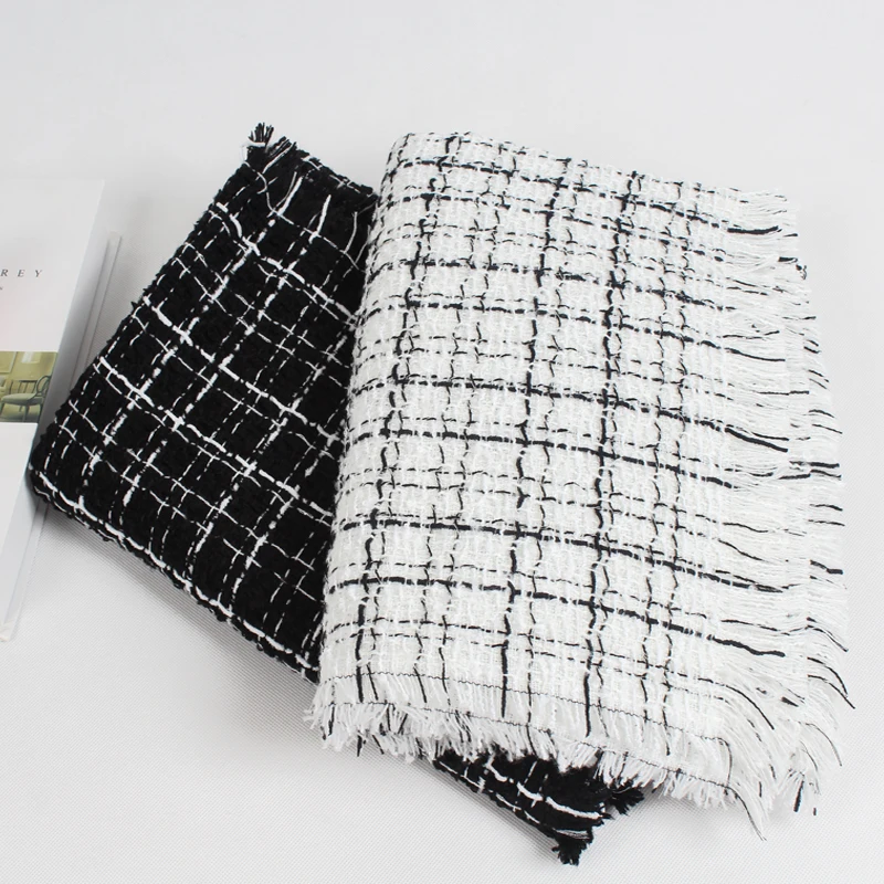 Warm Women Scarves Stoles Elegant Plaid Shawl cashmere Scarf Muslim Hijab Beach Blanket Face Shield Foulard YR008 | Аксессуары для