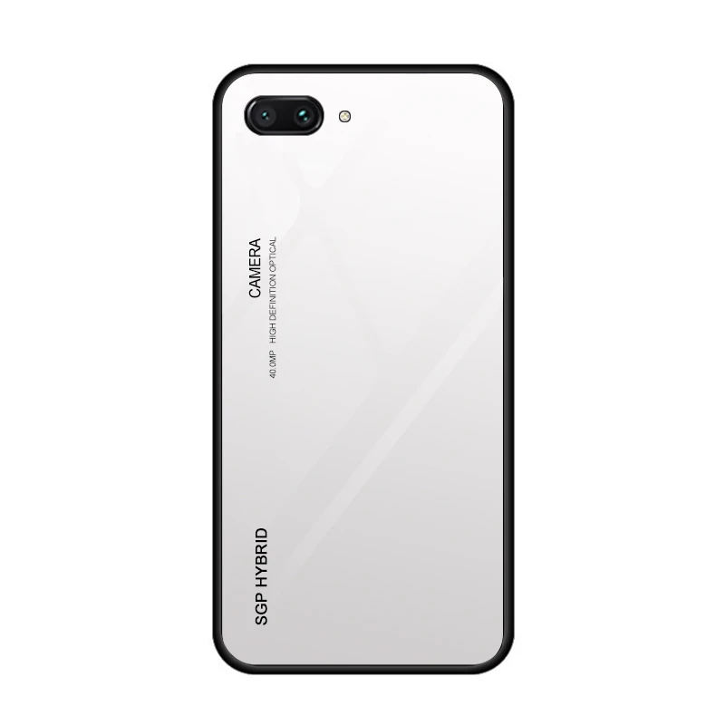 White Для huawei Honor 7A Pro чехол противоударный мягкий ТПУ Край задняя крышка градиент закаленное стекло на Honor 7C Pro 8X9 10 Lite светильник X8 - Цвет: White
