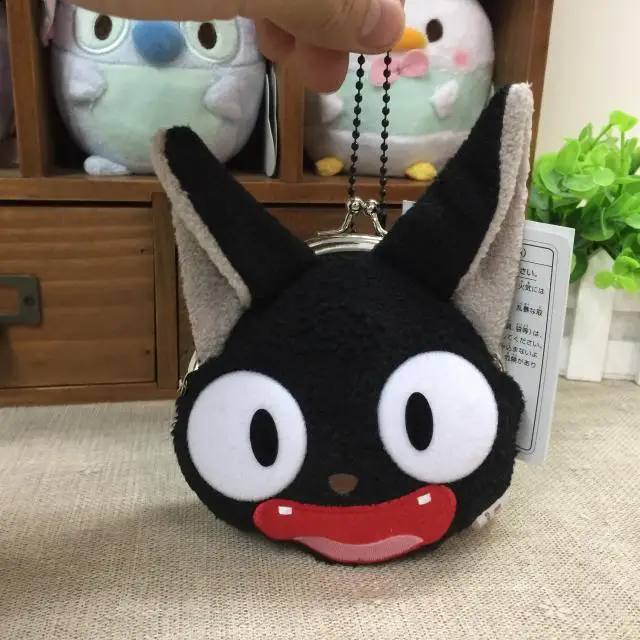 Милые Кики Услуги Black Cat Head мини маленьких плюшевых кошелек для монет Чехол Засов сумка мультфильм Для женщин девочек Детские кошельки