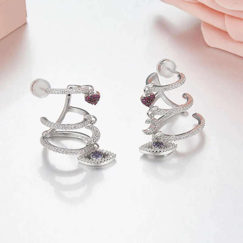 Женские серьги из серебра 925 пробы с фианитами | Украшения и аксессуары