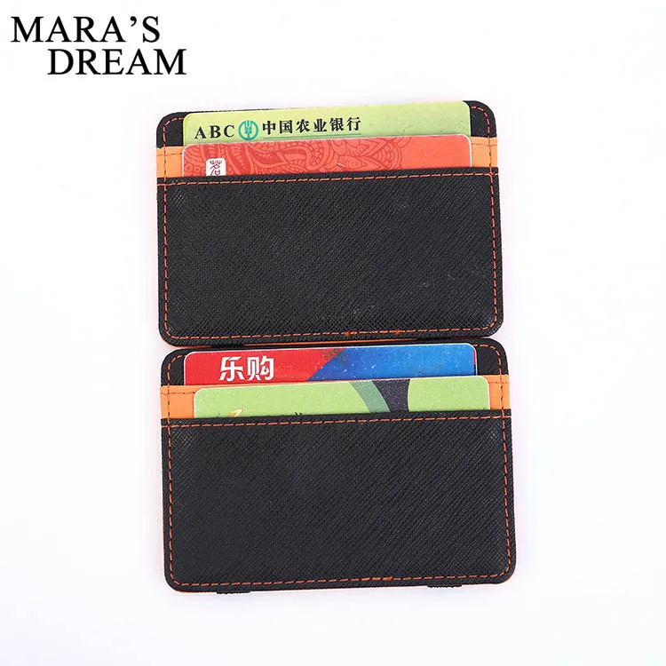 Тонкий держатель для карт из искусственной кожи визитница кредитных тонкий