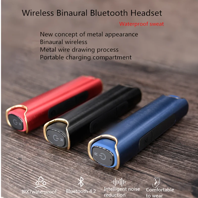 Настоящий наушник 2018 СПЦ беспроводной Dual Ear Bluetooth гарнитура с перезаряжаемые мини