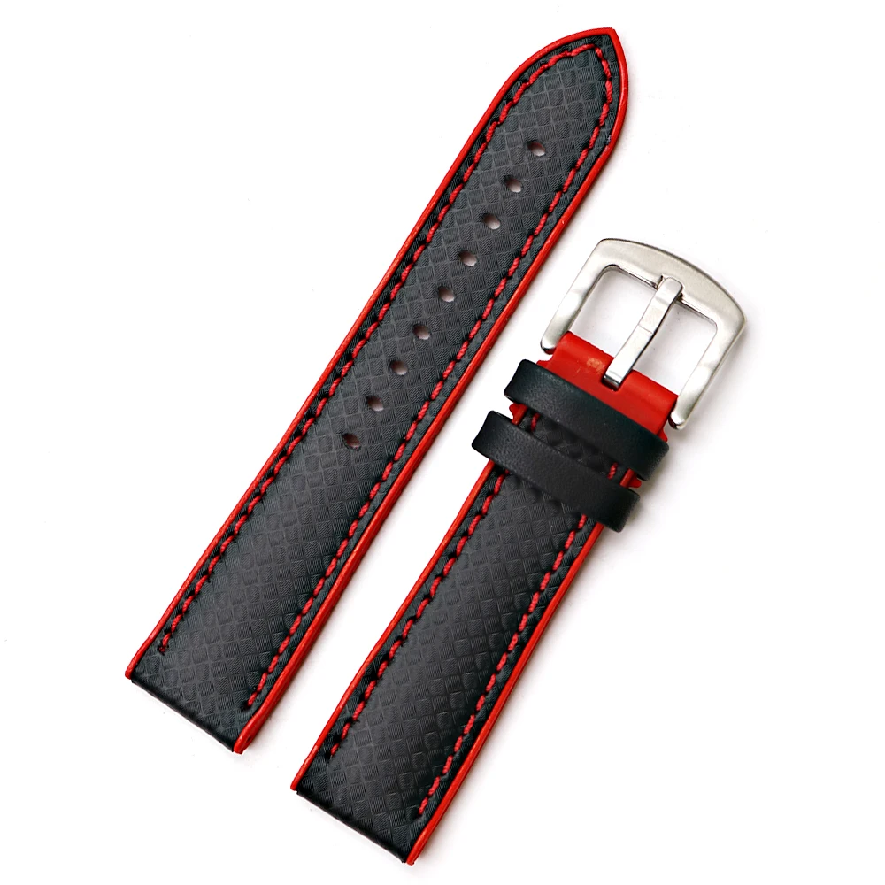 CARLYWET 20 22mm Wholesale Silicone Rubber Waterproof Replacement Straight End Wrist Watch Band Strap For Seiko Tudor Omega