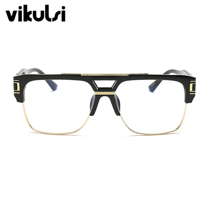 Brand Designer Oversized Sunglasses Women Clear Lens Glasses Myopia Eyeglasses Flat Top Mirror Sun Glasses Male Square Shades