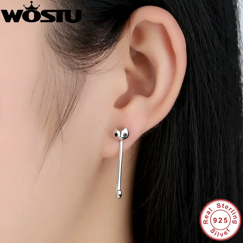 Женские серьги-подвески WOSTU из 100% стерлингового серебра 925 пробы подлинные