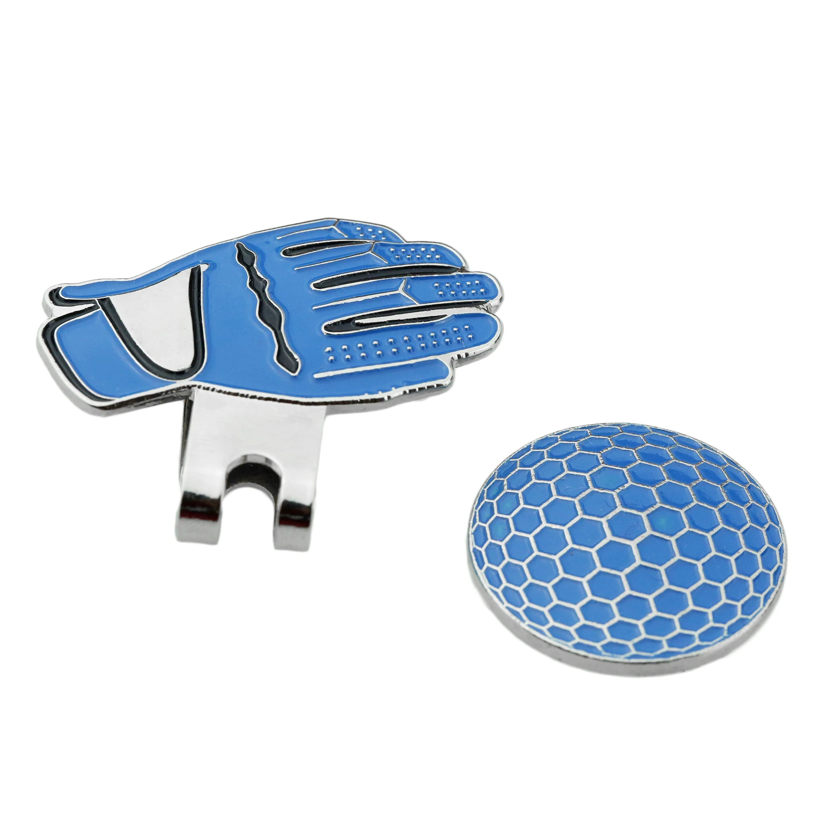 Blue Gohantee перчатки для спорта на открытом воздухе форма Гольф шляпа козырек зажимы с магнитными мячиками для гольфа Марка карман Размер сплав крышка/украшение на шляпку - Цвет: Blue