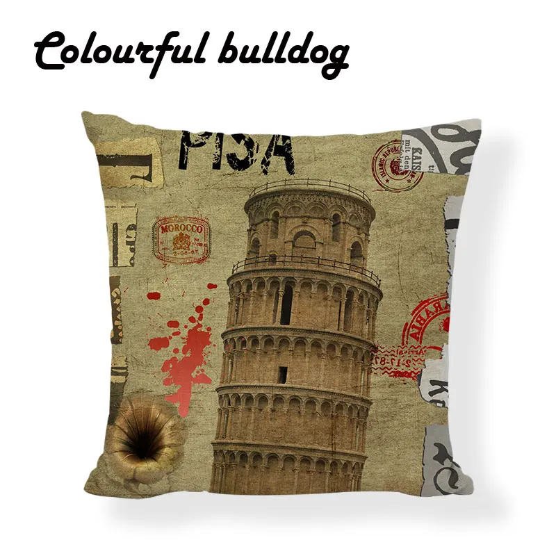 Дизайнерские чехлы для подушек с изображением английского Парижа Эйфелевой