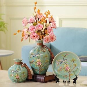 3pc/Set Traditional Chinese ceramic vase curio shelves vases for flowers centerpieces for weddings home decoration accessories
