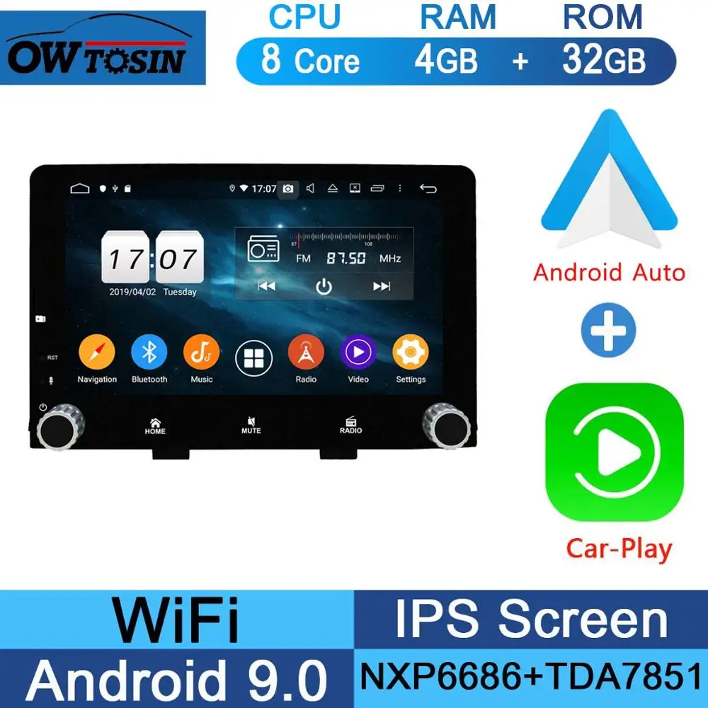 " ips 8 ядерный 4G+ 64G Android 9,0 автомобильный dvd-плеер для KIA RIO радио gps Навигация стерео Мультимедиа попугай BT CarPlay - Цвет: 32G CarPlay Android