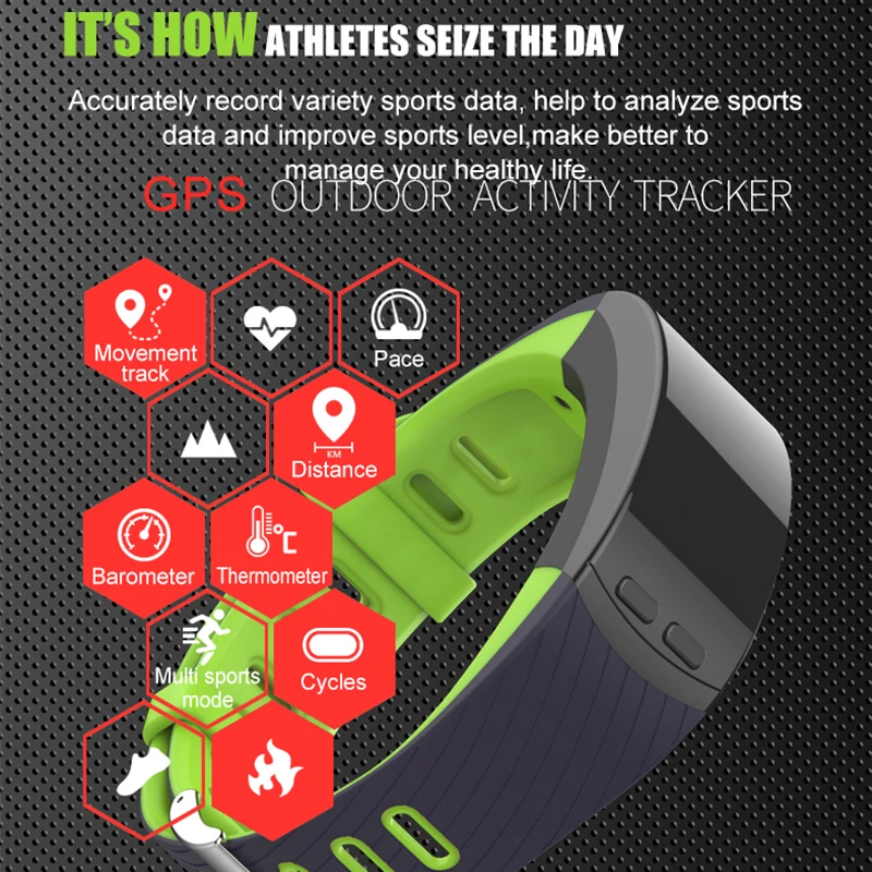 2018 новый GPS Фитнес браслет 24 часа мониторинг сердечного ритма Смарт Браслет часы