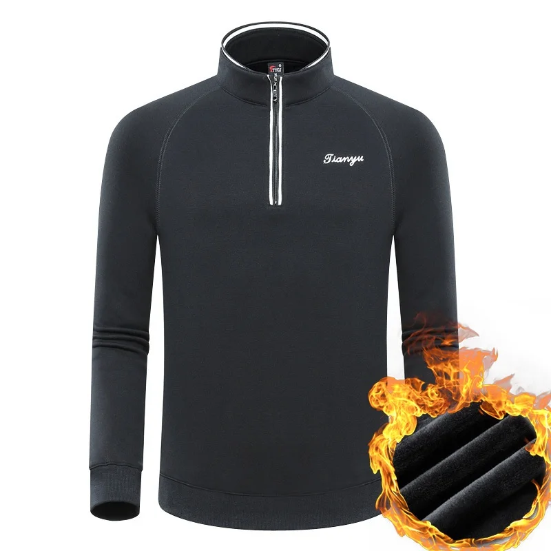 Pgm рубашки для гольфа мужские с длинным рукавом зимняя Флисовая теплая Мужская