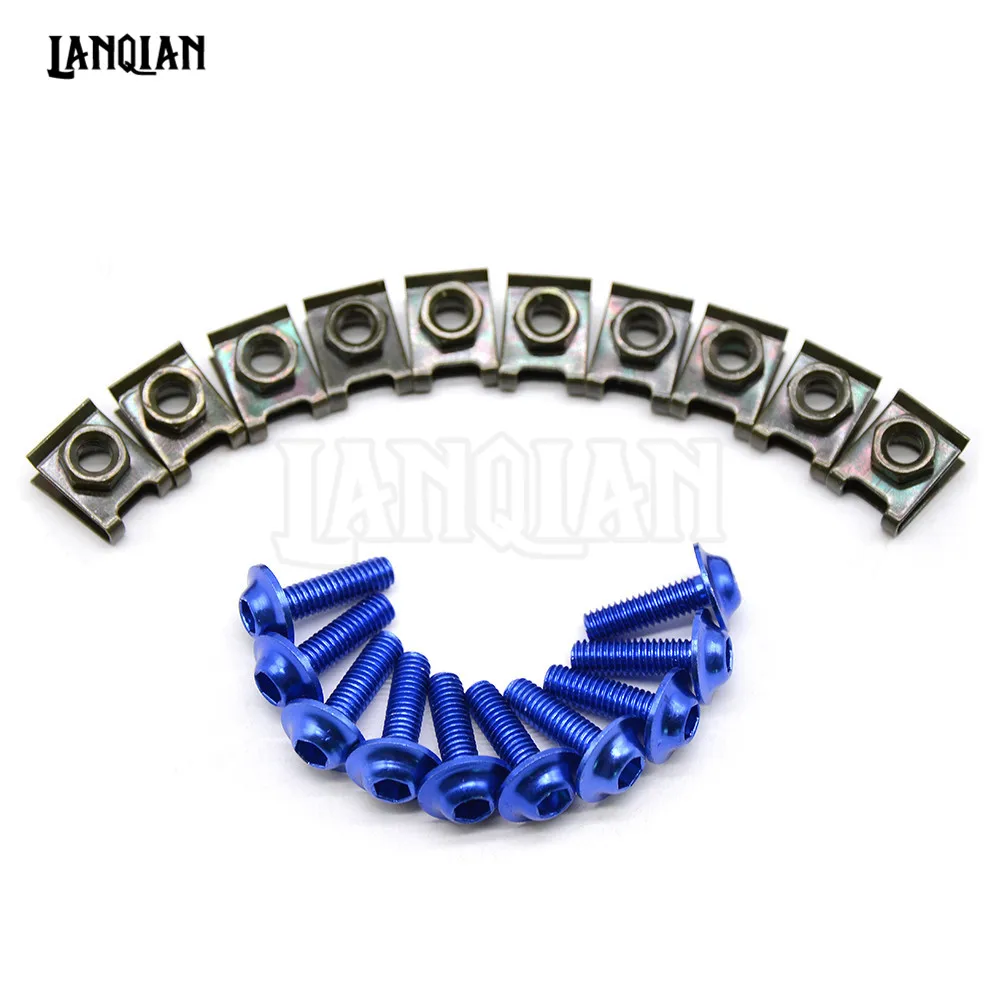 Болты-обтекатели с ЧПУ для мотоциклов 10 шт. 6 мм винты Yamaha YZF-R25 YZF-R3 bws125 bws 125 mt07 mt09 fz6r