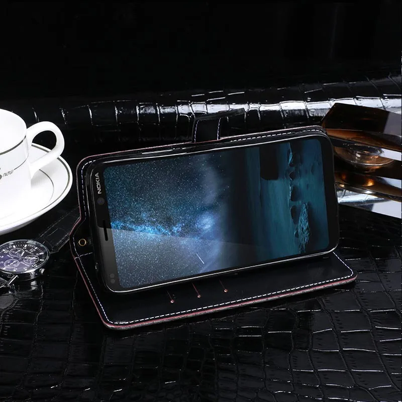 Luxury Crocodile Grain Leather Wallet Case For Nokia 9 PureView TA-1082 TA-1087 5.99&quot Flip PU Phone Bags Cover | Мобильные