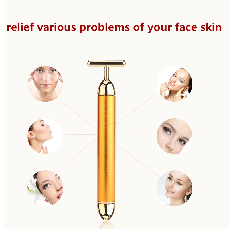Роликовый массажер для лица 24k золотого цвета|Расслабляющие процедуры| |