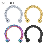 aoedej 4 colors septum piercing men women stainless steel septum ring gold color nose lip piercing helix ear piercings jewelry