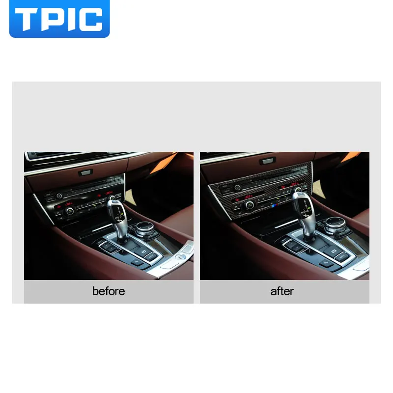 

For BMW F07 5 Series GT Carbon Fiber Car CD Control Panel Stickers CD Panel Frame Decorations Refit for 535i 2010-2016