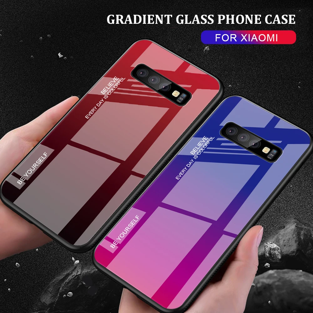 Для Samsung Galaxy S10 Plus S10e S8 9 роскошный цветной градиентный стеклянный мягкий чехол из