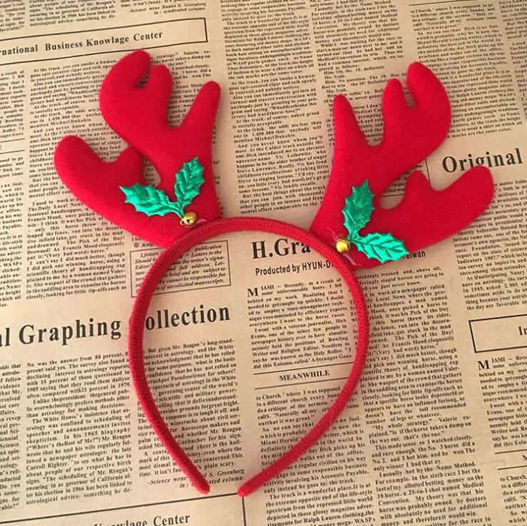 Children's Christmas Red Antler Hband And Cartoon Hair Accessories For Festival Show |