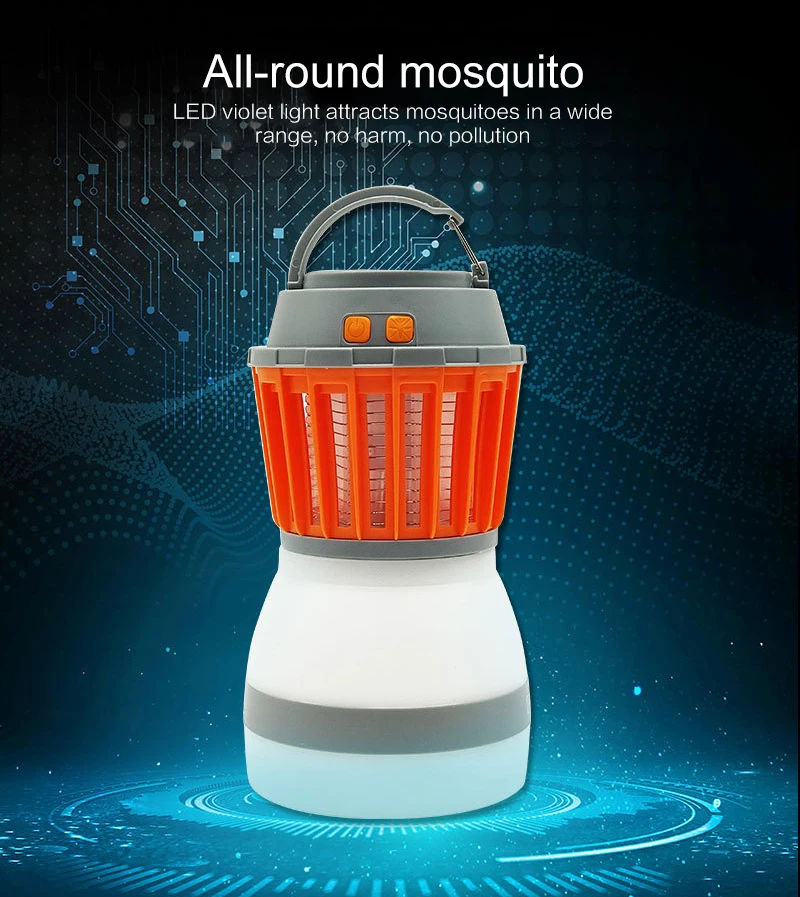 with Solar Panel USB Charging Pest Control Repeller Portable LED Camping Light Mosquito Killer Lamp Outdoor for Garden Home Use