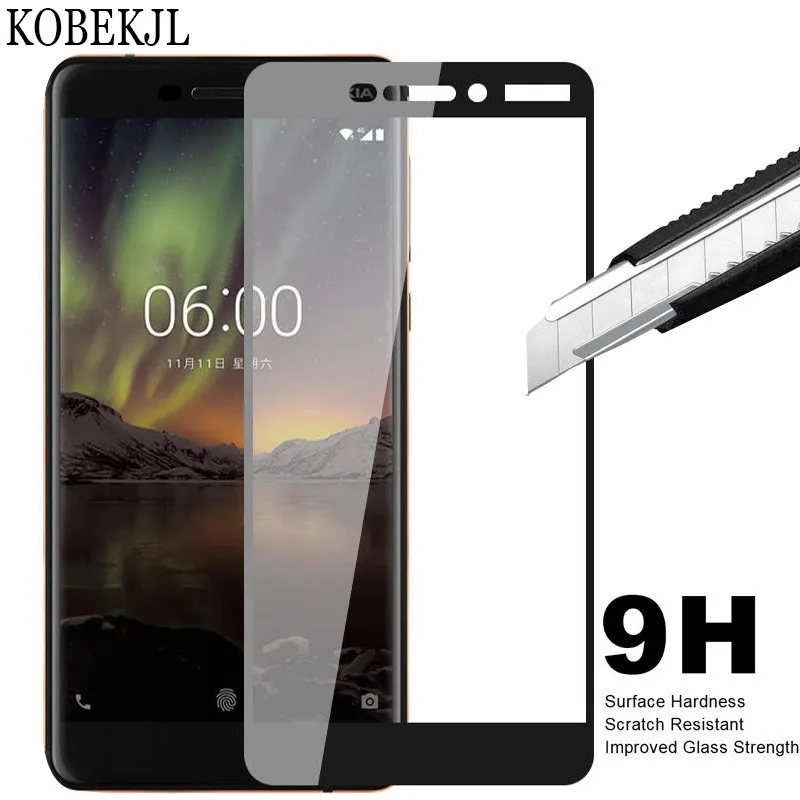 Закаленное стекло для Nokia 6 2018 1 TA 1068 1050 1043 1016 1045 Защитное экрана полное