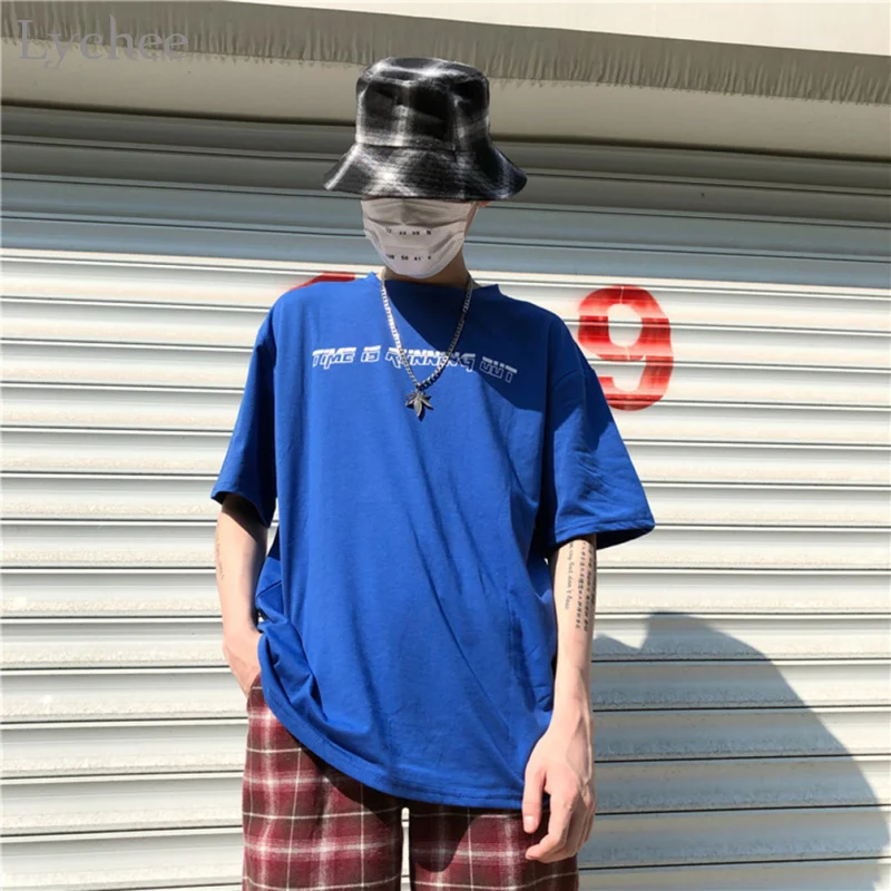 Lychee Летняя женская футболка в стиле Харадзюку панк Повседневная Свободная с