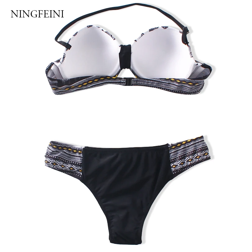 Ningfeini 2017 сексуальное бикини Набор геометрический летние пляжные купальные