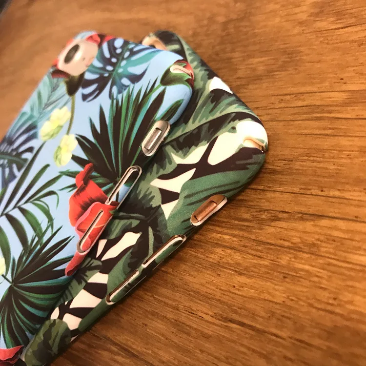 Роскошные Чехлы для IPhone 6 6S 7 8 Plus с цветочным принтом в виде банановых листьев